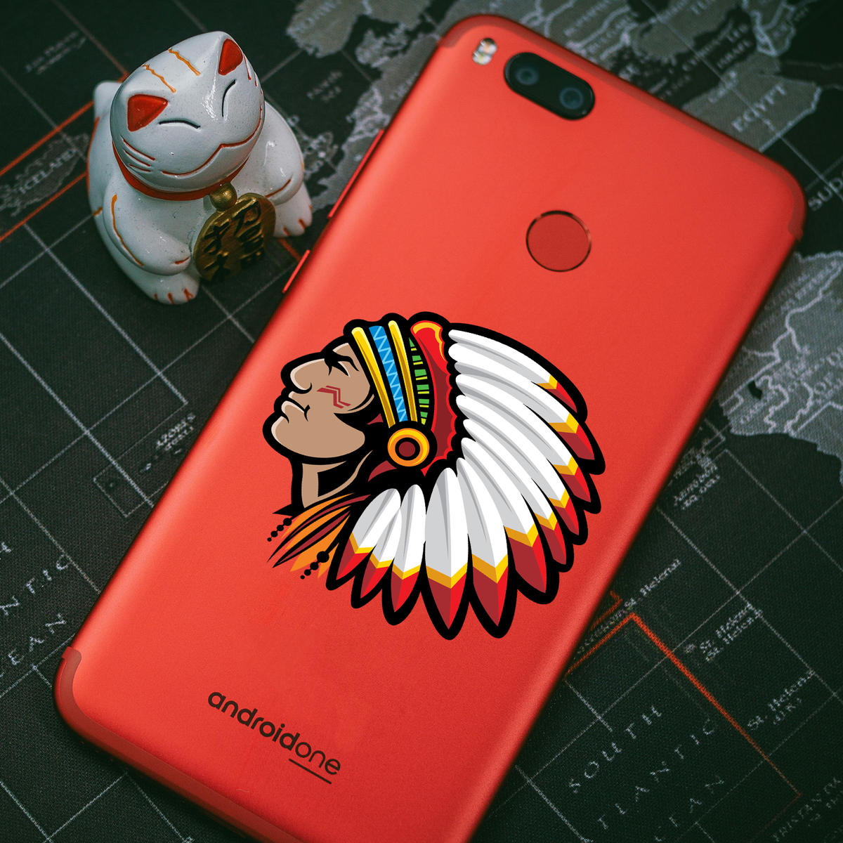 Native American Chief Head Vinyl Sticker 6 Native American Chief Head Vinyl Sticker - Image 4