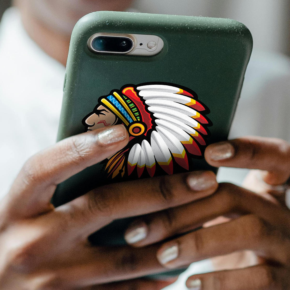 Native American Chief Head Vinyl Sticker 7 Native American Chief Head Vinyl Sticker - Image 5