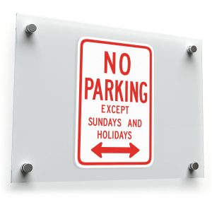 No Parking Except Sundays and Holidays Sticker – Durable