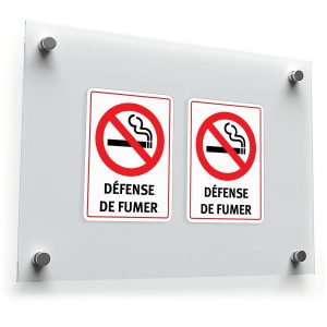 "No Smoking" French Language Safety Sticker