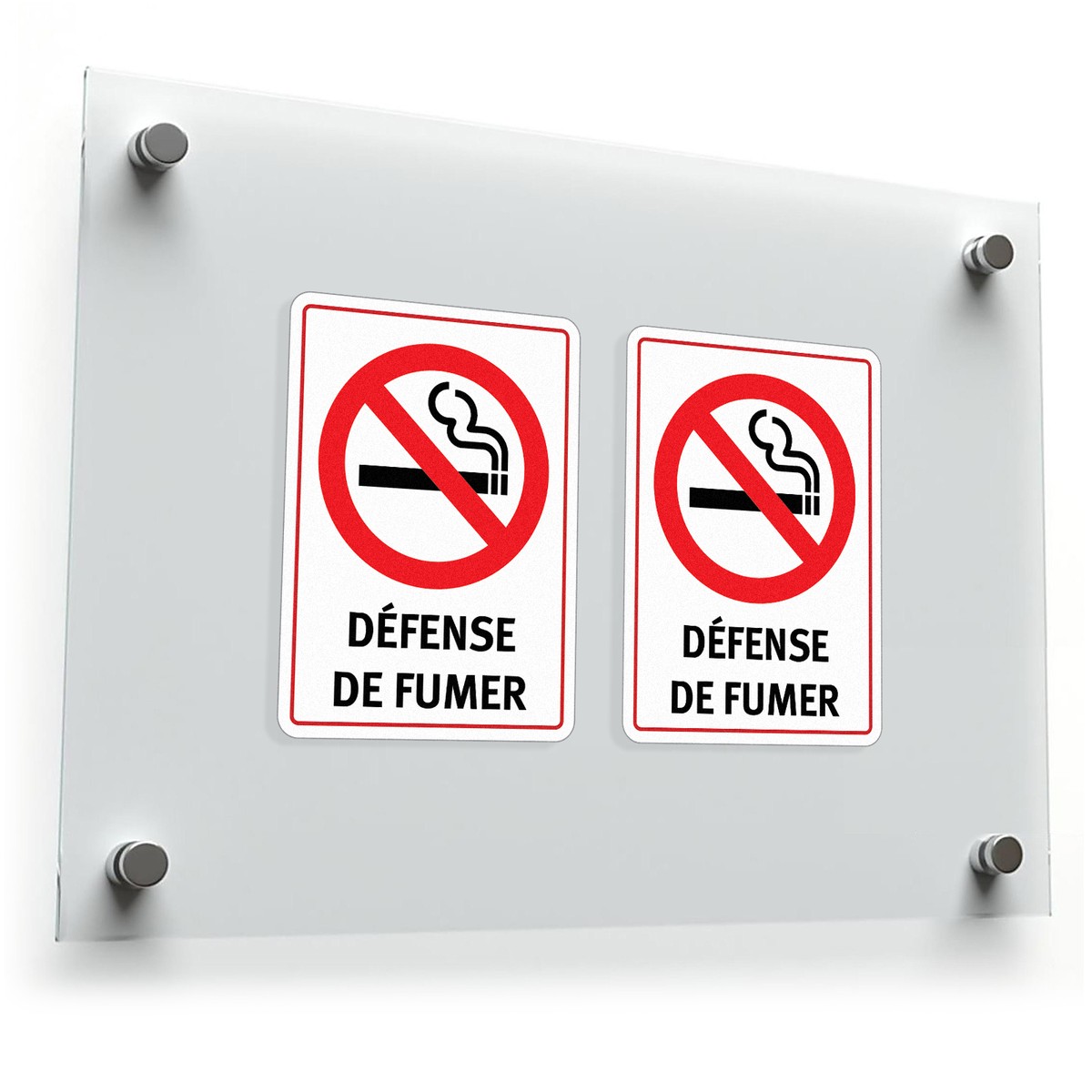 "No Smoking" French Language Safety Sticker 3 "No Smoking" French Language Safety Sticker