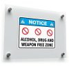 Notice - Alcohol, Drug, and Weapon Free Zone Sticker
