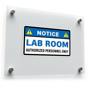 Notice: Lab Room Authorized Personnel Only" Sticker – Blue