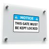 Notice: This Gate Must Be Kept Locked Safety Sticker