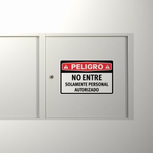 Alternative view of Peligro No Entre Sign Sticker