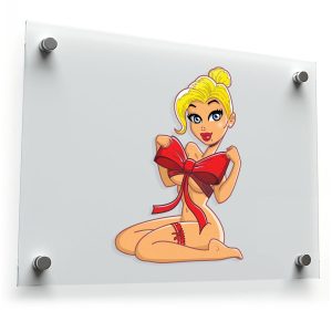 Pin-Up Girl with Red Bow Sticker