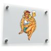 Pin-Up Girl with Beer Sticker – Retro 1