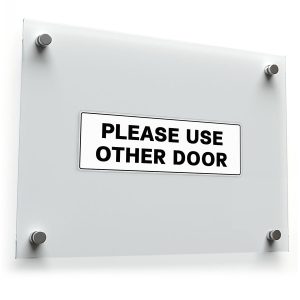 "Please Use Other Door" Sign Sticker