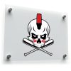 Punk Skull with Baseball Bats Vinyl Sticker 1