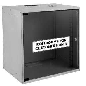 Alternative view of RESTROOMS FOR CUSTOMERS ONLY Sign