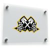 Racing Pistons and Checkered Flags Sticker