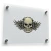 Racing Skull with Wings Vinyl Sticker 1