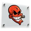Red Skull with Cigar Cartoon Sticker 1