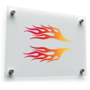 Red and Orange Flame Vinyl Decal Set
