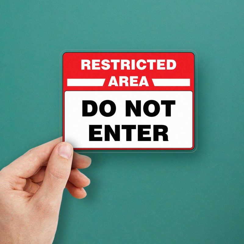 Restricted Area Do Not Enter Sticker - Stickers Factory