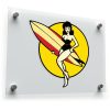 Retro Pin-Up Surfer Girl Vinyl Sticker