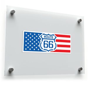 Route 66 American Flag Vinyl Sticker