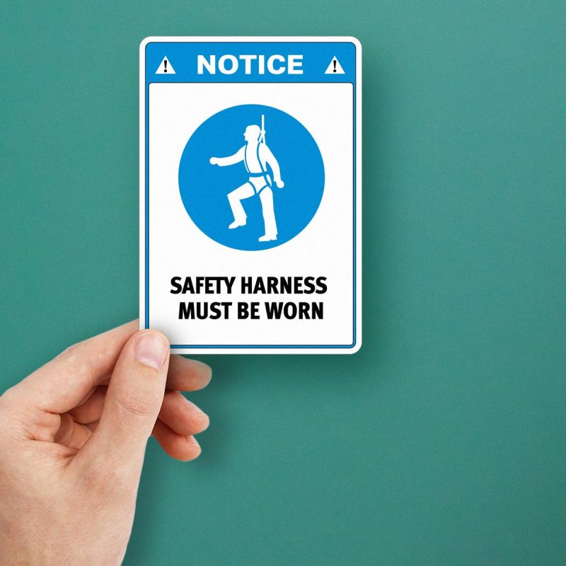 Check Harness Sticker Safety Harness Must Be Worn Sticker - Stickers Factory