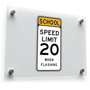 School Speed Limit 20 When Flashing Sticker – Durable