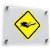 Scuba Diver Warning Sign Sticker 1