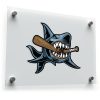 Shark with Bat Vinyl Decal