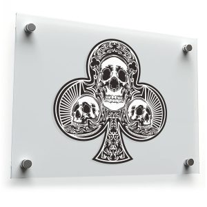 Skull and Club Vinyl Decal