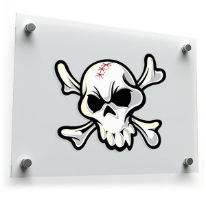 Skull and Crossbones Baseball Sticker