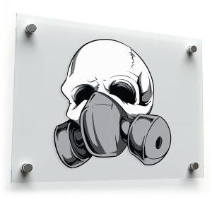 Skull with Gas Mask Sticker