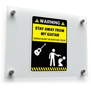 Stay Away From My Guitar Warning Sign Sticker