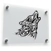 Tribal Wolf Howling Silhouette Sticker