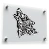 Tribal Wolf Howling Silhouette Sticker 1