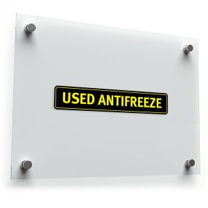 "Used Antifreeze" Safety Sign Sticker