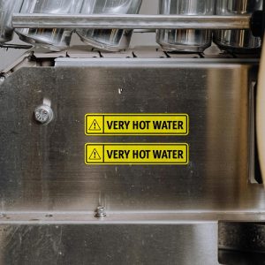 Alternative view of Very Hot Water Warning Sticker