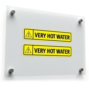 Very Hot Water Warning Sticker