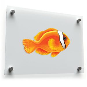 Vibrant Orange Fish Vinyl Sticker