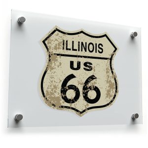 Vintage Route 66 Illinois Sign Vinyl Sticker