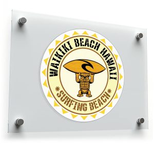 Waikiki Beach Hawaii Surfing Beach Sticker