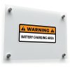 Warning: Battery Charging Area Vinyl Decal 1