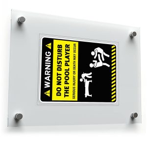 Warning Do Not Disturb the Pool Player Vinyl Sticker