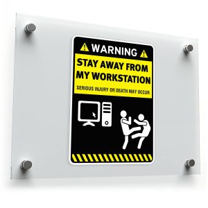Warning Stay Away From My Workstation Sticker