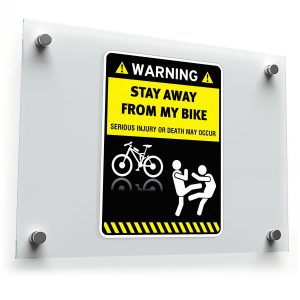Warning: Stay Away From My Bike Sticker
