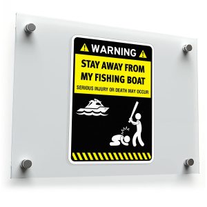 Warning Stay Away from My Fishing Boat Vinyl Sticker