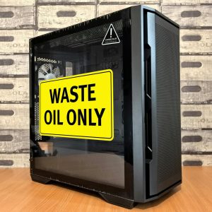 Alternative view of Waste Oil Only Safety Sticker