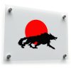 Wolf Silhouette with Red Moon Sticker