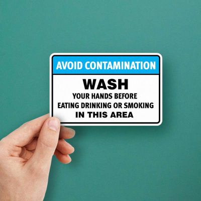 Avoid Contamination Wash Hands Safety Sticker - Stickers Factory