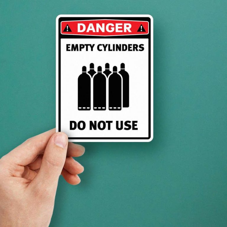 Danger Empty Cylinders Do Not Use Sticker – Safety - Stickers Factory