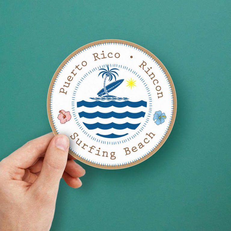 Puerto Rico Rincon Surfing Beach Sticker - Stickers Factory
