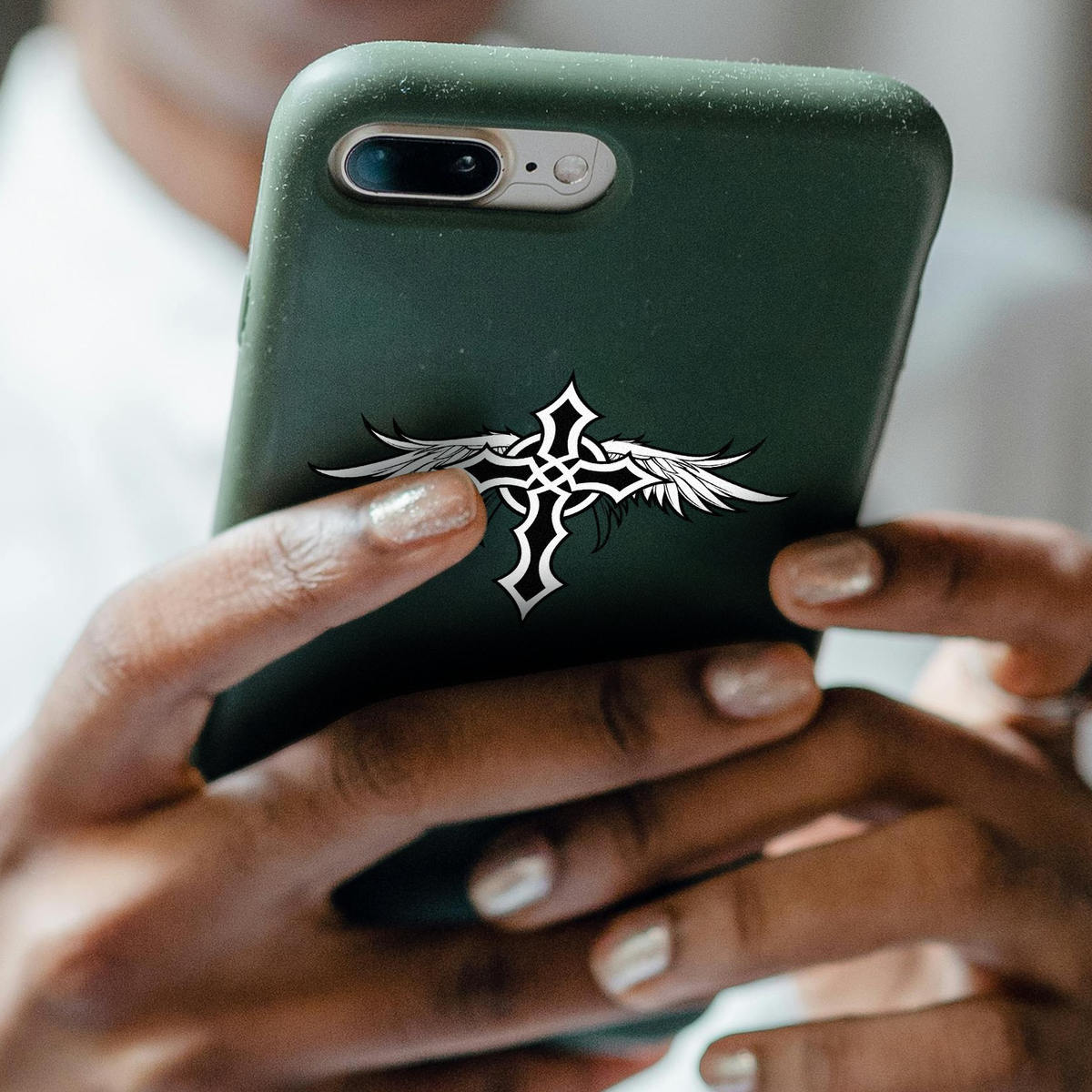 ✝️ Angelic Cross Vinyl Sticker 6 ✝️ Angelic Cross Vinyl Sticker - Image 4