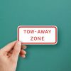 Tow-Away Zone Sticker – Durable Red and White