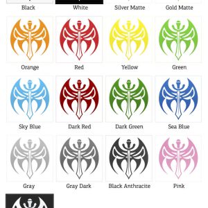 Alternative view of Tribal Sword and Wings Sticker